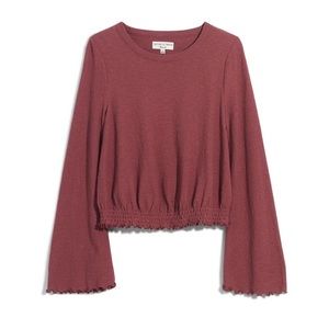 Madewell Smocked Bell-Sleeve Top